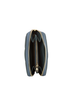 Portafoglio Patrizia Pepe in pelle azzurra con zip in DONNA