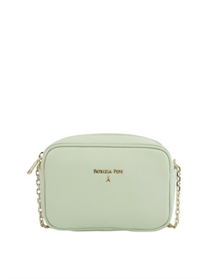 Borsa tracolla Patrizia Pepe in pelle martellata verde in DONNA