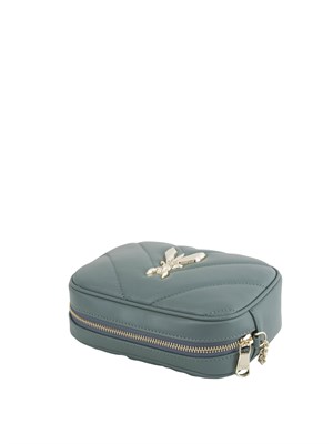 Tracollina Patrizia Pepe in pelle azzurra con catena oro in DONNA
