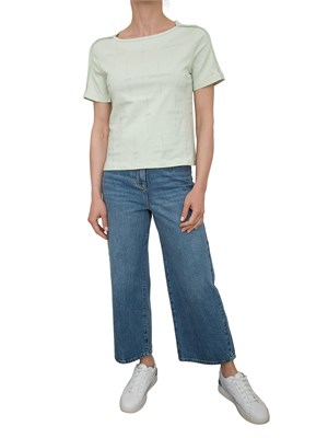 T-shirt verde Patrizia Pepe logo strass all-over in DONNA