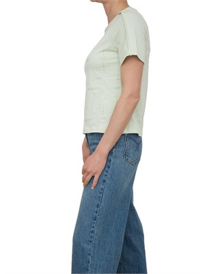 T-shirt verde Patrizia Pepe logo strass all-over in DONNA