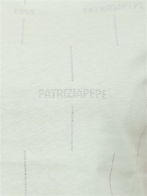 T-shirt verde Patrizia Pepe logo strass all-over in DONNA
