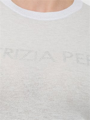 T-shirt Patrizia Pepe in maglia argento chiaro in DONNA