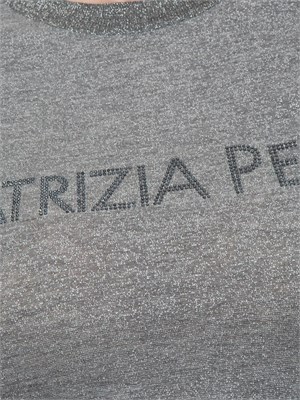 T-shirt Patrizia Pepe in maglia argento scuro in DONNA