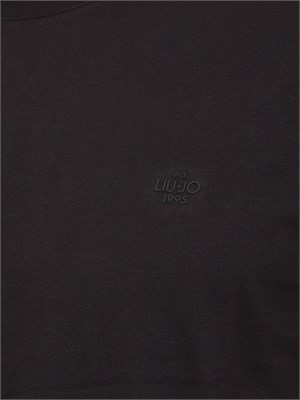 T-shirt girocollo Liu-jo nero con logo in UOMO