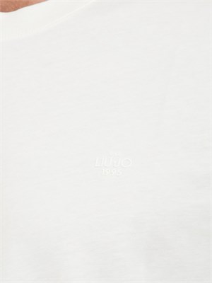 T-shirt girocollo Liu-jo avorio con logo in UOMO