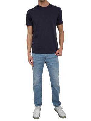 T-shirt girocollo Liu-jo blu con logo in UOMO