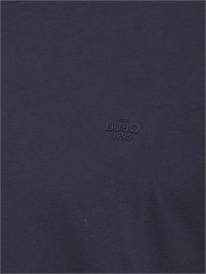 T-shirt girocollo Liu-jo blu con logo in UOMO