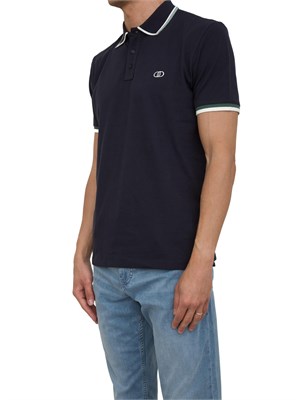 Polo Liu-jo blu con con logo a contrasto in UOMO