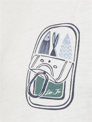 T-shirt Liu-jo avorio con grafica stampata in UOMO
