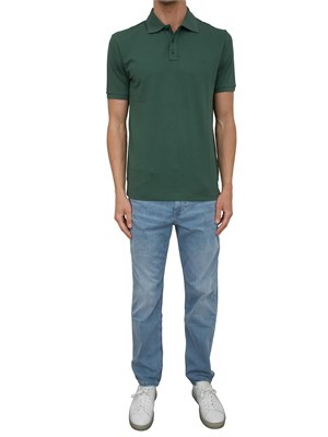 Polo Liu-jo verde in piquet con logo in UOMO