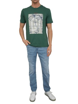 T-shirt Liu-jo verde con stampa Cote d'Azur in UOMO