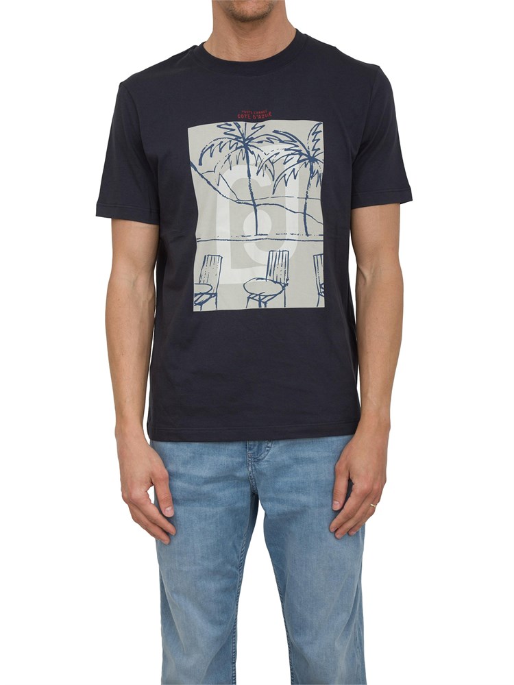 T-shirt Liu-jo blu con stampa Cote d'Azur