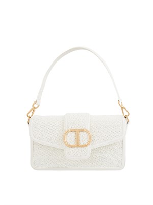 Borsa a spalla avorio Twinset lavorazione intrecciata in DONNA