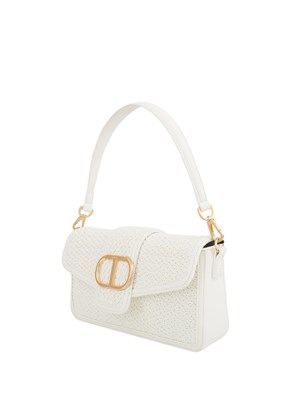 Borsa a spalla avorio Twinset lavorazione intrecciata in DONNA