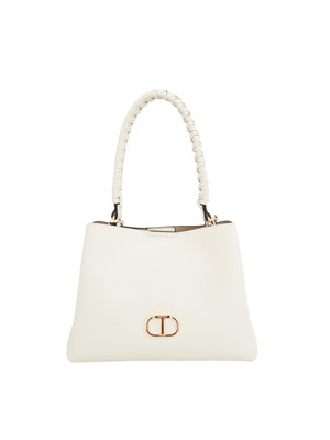 Borsa a spalla avorio Twinset manico intrecciato in DONNA