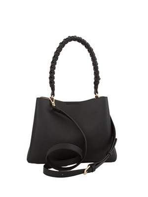 Borsa a spalla nera Twinset manico intrecciato in DONNA
