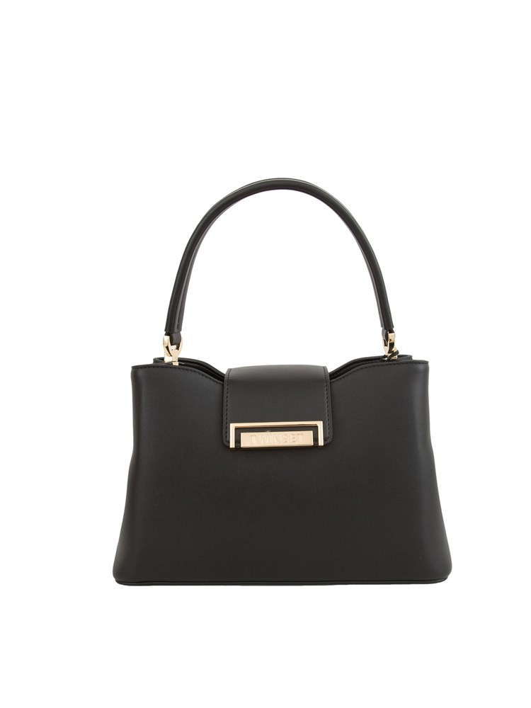 Borsa a spalla nera Twinset ecopelle liscia