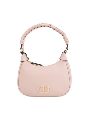 Borsa hobo rosa Twinset manico intrecciato in DONNA