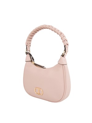 Borsa hobo rosa Twinset manico intrecciato in DONNA