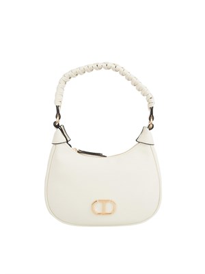 Borsa hobo avorio Twinset manico intrecciato in DONNA