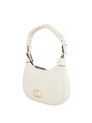 Borsa hobo avorio Twinset manico intrecciato in DONNA