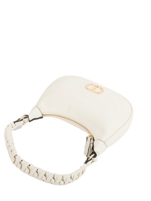 Borsa hobo avorio Twinset manico intrecciato in DONNA
