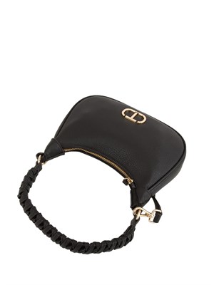 Borsa hobo nera Twinset manico intrecciato in DONNA