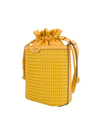 Borsa secchiello gialla Twinset lavorazione intrecciata in DONNA