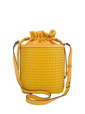 Borsa secchiello gialla Twinset lavorazione intrecciata in DONNA