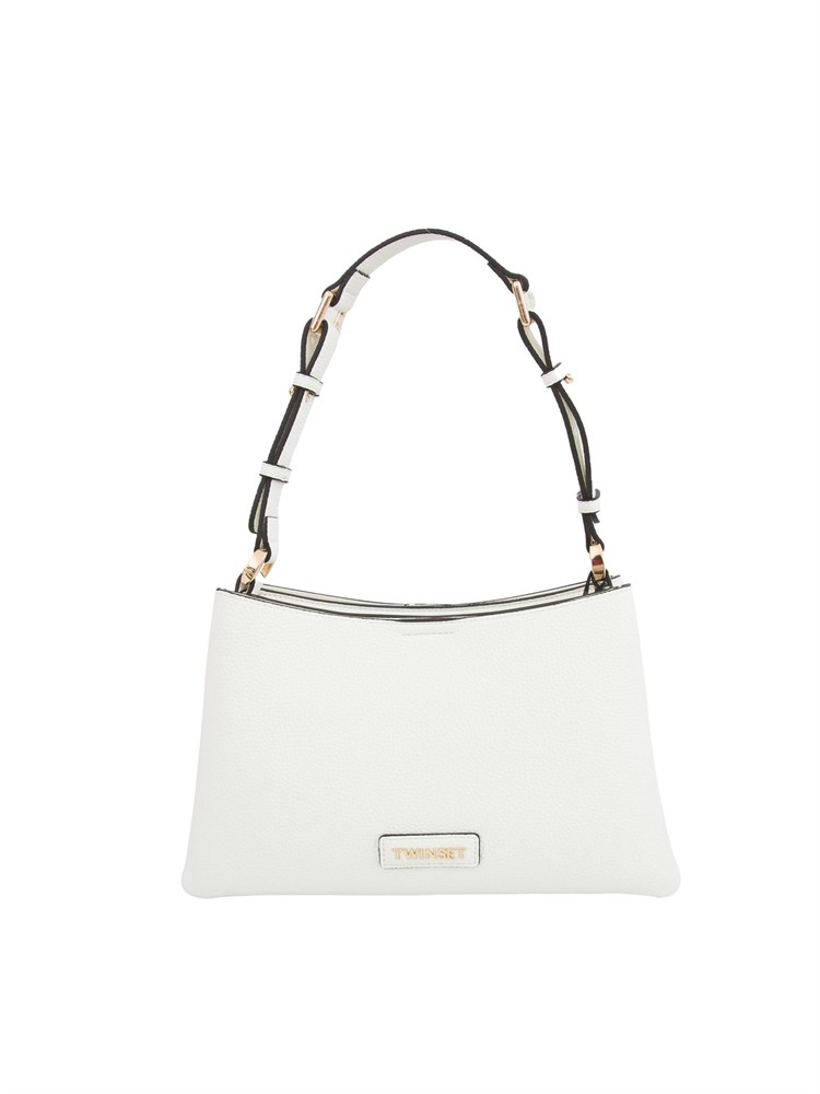 Borsa a spalla celeste Twinset ecopelle martellata