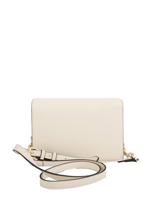 Borsa avorio Twinset con patta e tracolla catena ed ecopelle in DONNA