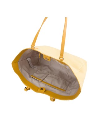 Borsa a spalla Twinset in canvas giallo e ricamo logo lettering in DONNA