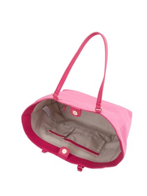 Borsa a spalla Twinset in canvas fuxia e ricamo logo lettering in DONNA