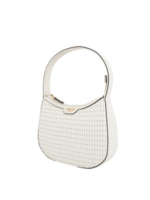 Borsa hobo bianca Twinset lavorazione intrecciata in DONNA