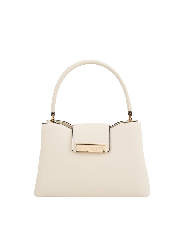 Borsa a spalla avorio Twinset ecopelle liscia