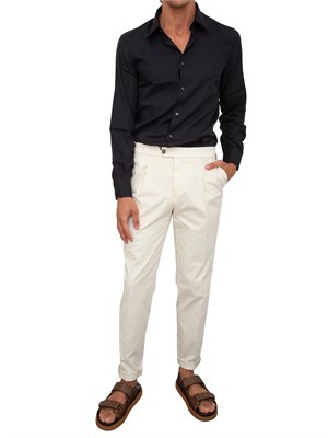 Camicia uomo Emporio Armani in misto cotone e lyocell blu in UOMO