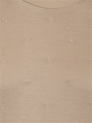 T-shirt uomo Emporio Armani in cotone tortora con logo aquila all-over in UOMO