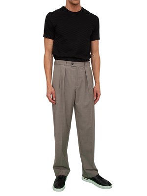 T-shirt nera uomo Emporio Armani in jersey mercerizzato jacquard eagle all over in UOMO