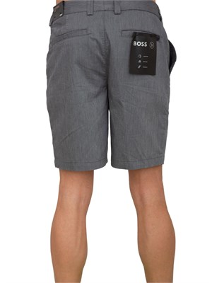 Bermuda Boss uomo in pregiato misto lino blu grigio in UOMO