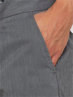 Bermuda Boss uomo in pregiato misto lino blu grigio in UOMO
