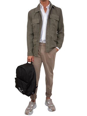 Camicia maniche lunghe Boss in misto lino e cotone bianco in UOMO