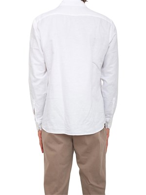 Camicia maniche lunghe Boss in misto lino e cotone bianco in UOMO