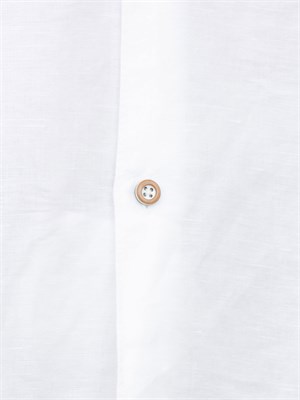 Camicia maniche lunghe Boss in misto lino e cotone bianco in UOMO