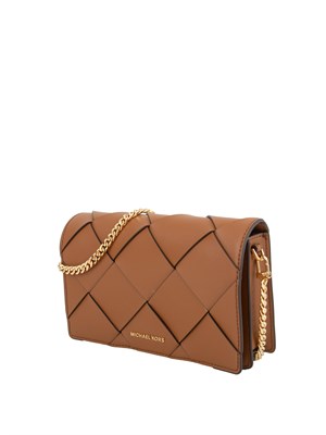 Borsa donna Michael Michael Kors modello Jet Set in pelle intrecciata cuoio in DONNA