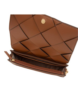 Borsa donna Michael Michael Kors modello Jet Set in pelle intrecciata cuoio in DONNA