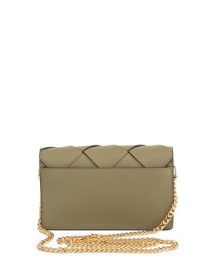 Borsa donna Michael Michael Kors modello Jet Set in pelle intrecciata verde in DONNA
