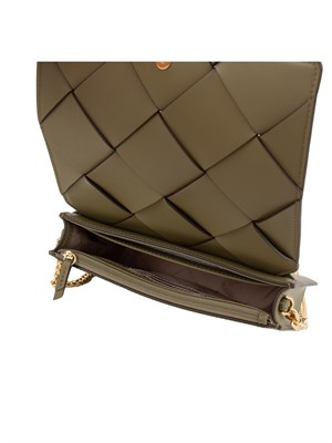 Borsa donna Michael Michael Kors modello Jet Set in pelle intrecciata verde in DONNA