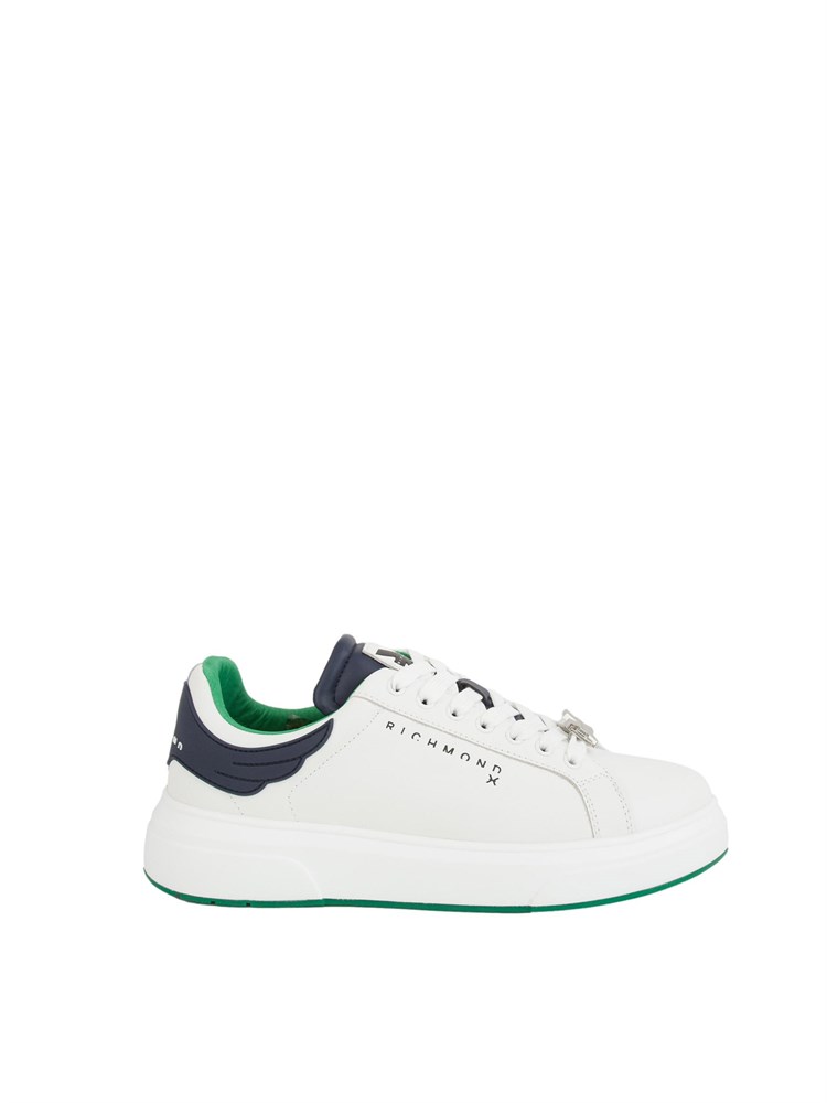 Sneakers uomo Richmond X in pelle bianca con dettagli ricamati