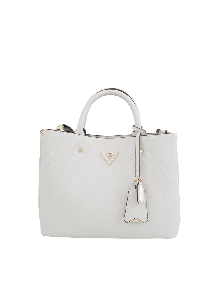 Borsa a mano Guess Jeans in ecopelle avorio effetto martellato